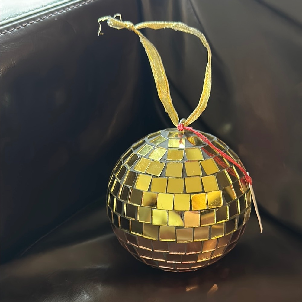 NWT Ten Thousand Villages Rose Gold Disco Ball Ornament